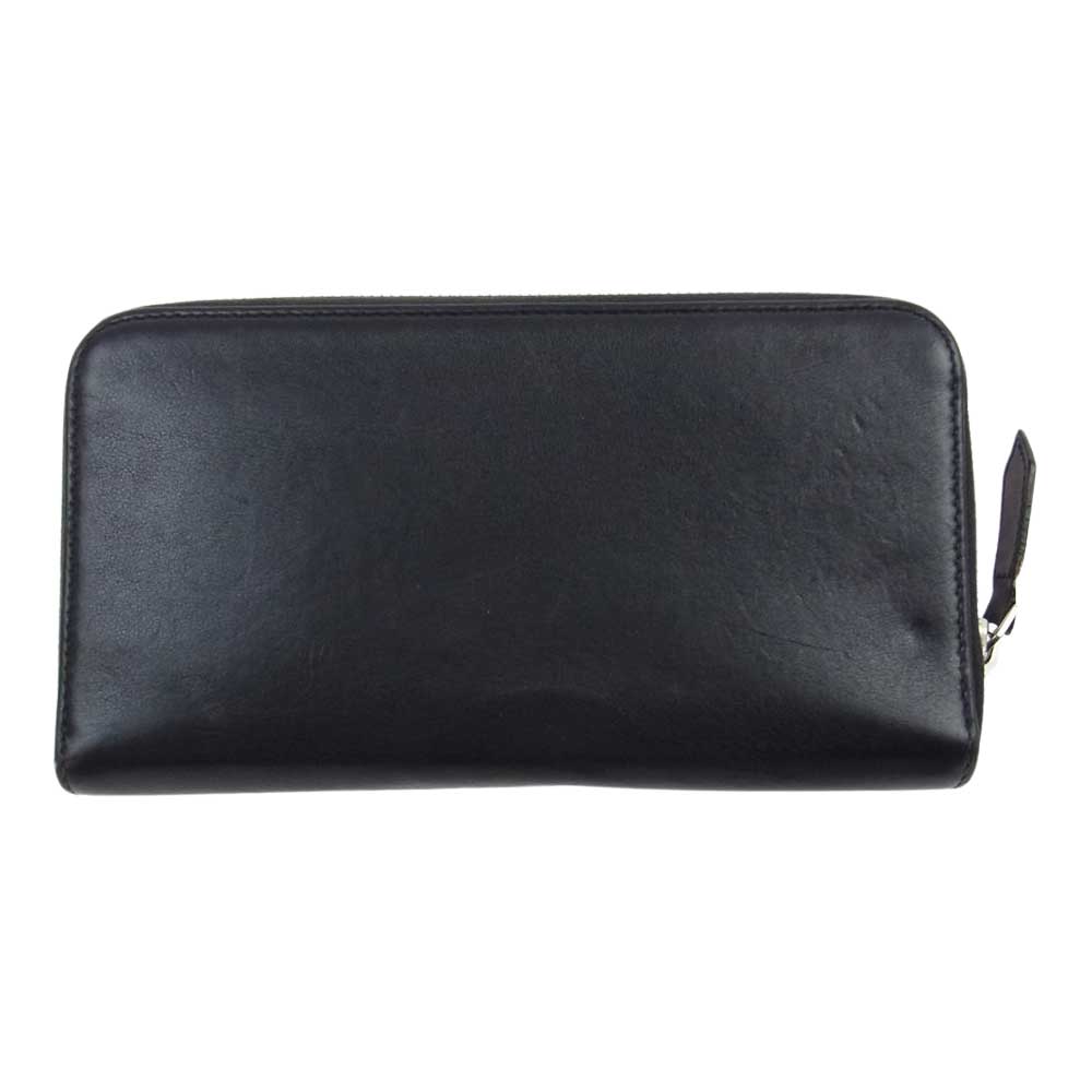 BALENCIAGA バレンシアガ 436045 パンチングロゴ レザー ラウンドファスナー ウォレット 長財布 ブラック系【中古】