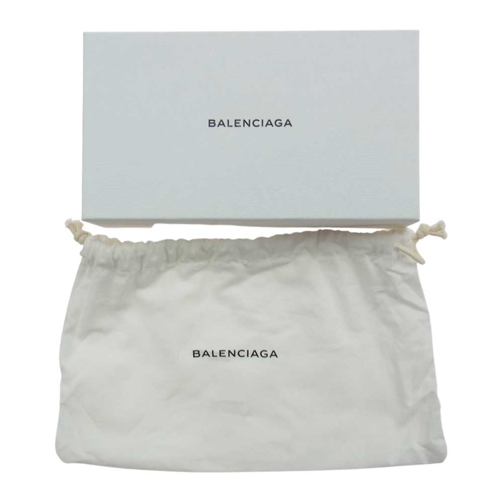 BALENCIAGA バレンシアガ 436045 パンチングロゴ レザー ラウンドファスナー ウォレット 長財布 ブラック系【中古】