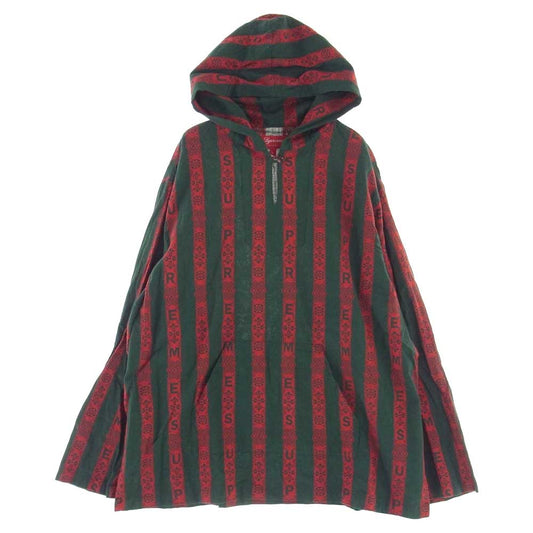 Supreme シュプリーム 22SS Baja Hooded Shirt バハ フーデッド シャツ メキシカン パーカー レッド系 グリーン系 L【中古】
