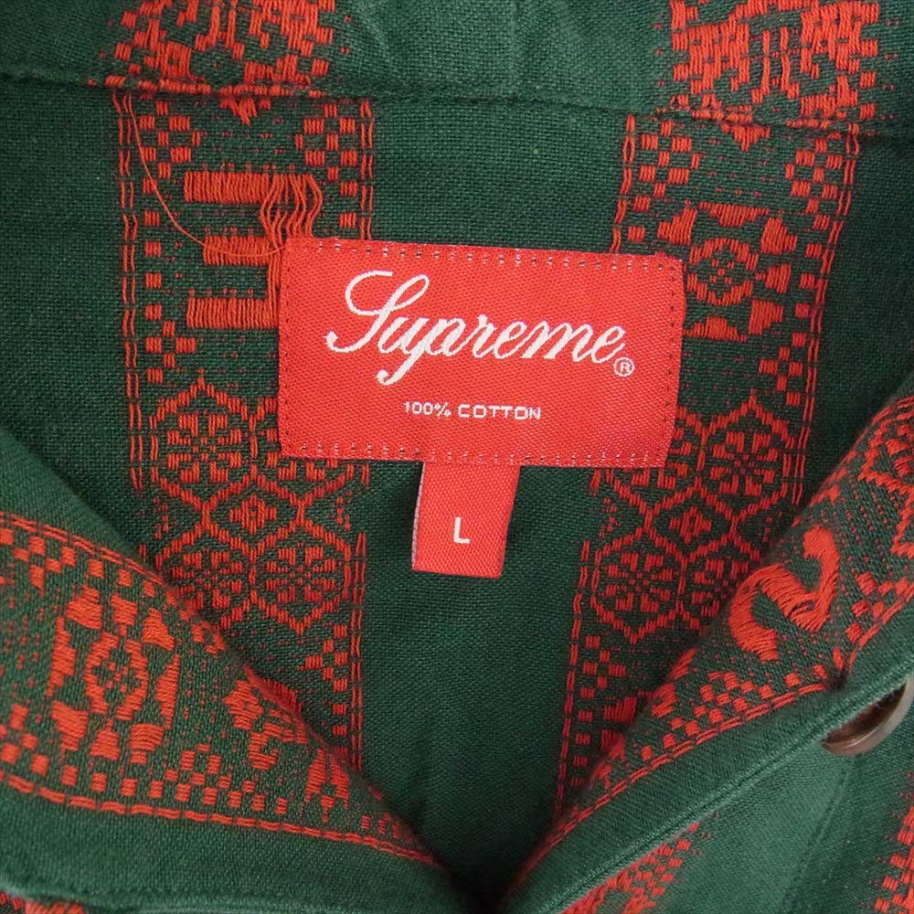 Supreme シュプリーム 22SS Baja Hooded Shirt バハ フーデッド シャツ メキシカン パーカー レッド系 グリーン系 L【中古】