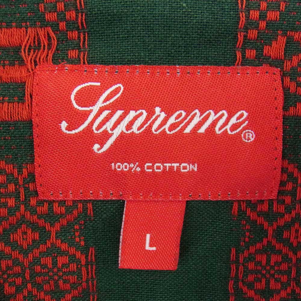 Supreme シュプリーム 22SS Baja Hooded Shirt バハ フーデッド シャツ メキシカン パーカー レッド系 グリーン系 L【中古】