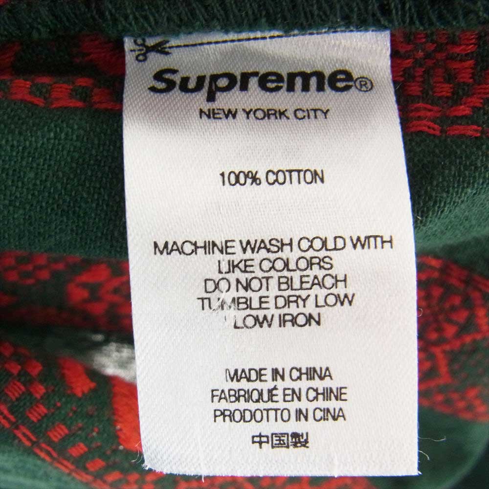 Supreme シュプリーム 22SS Baja Hooded Shirt バハ フーデッド シャツ メキシカン パーカー レッド系 グリーン系 L【中古】