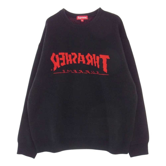 Supreme シュプリーム 21AW Thrasher Sweater スラッシャー セーター ニット ブラック系 レッド系 XL【中古】