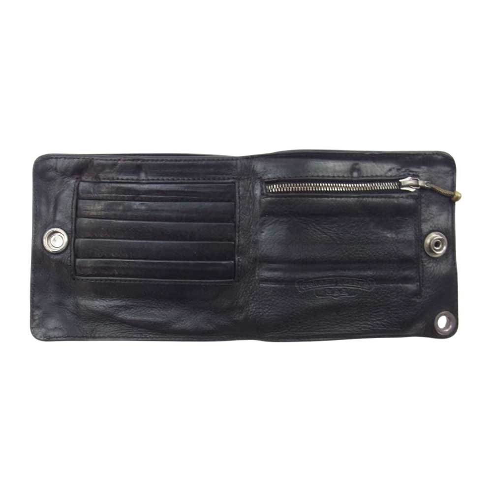 CHROME HEARTS クロムハーツ（原本無） 1SNAP 1スナップ クロスボールボタン ウォレット ブラック系【中古】