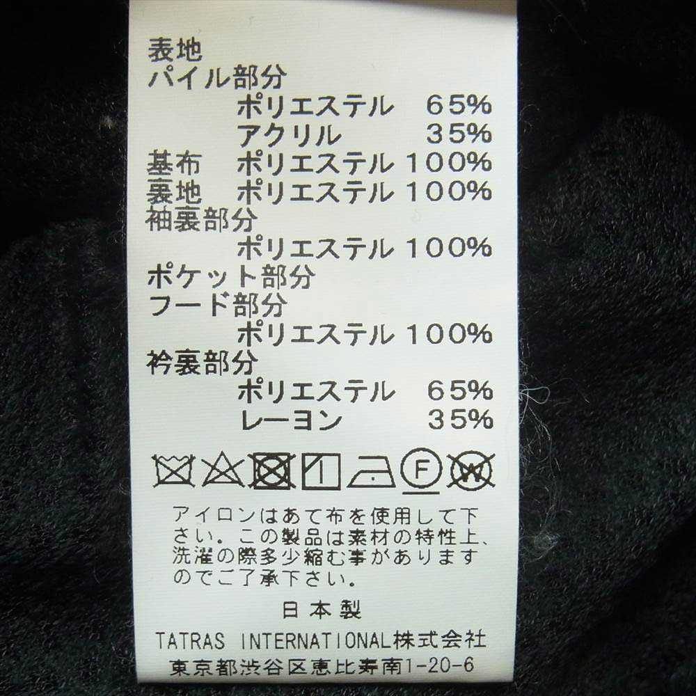 TATRAS タトラス MTA20A4748-L TOSURA トスラ スタンドカラー ボア ブルゾン フリース ジャケット ブラック系【中古】