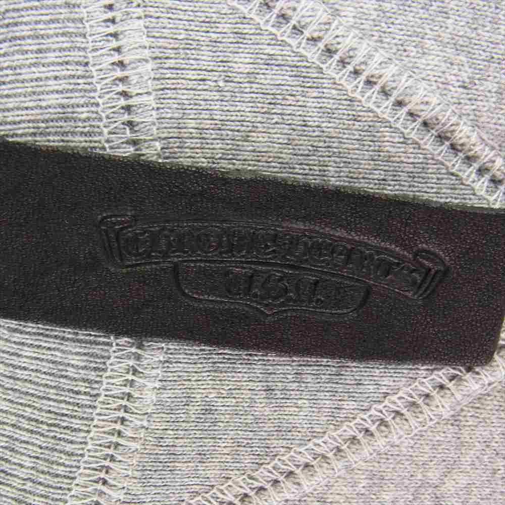 CHROME HEARTS クロムハーツ（原本無） 国内正規品 Y NOT セメタリークロス レザーパッチ スクロールラベル クルーネック スウェット トレーナー グレー系 XL【美品】【中古】