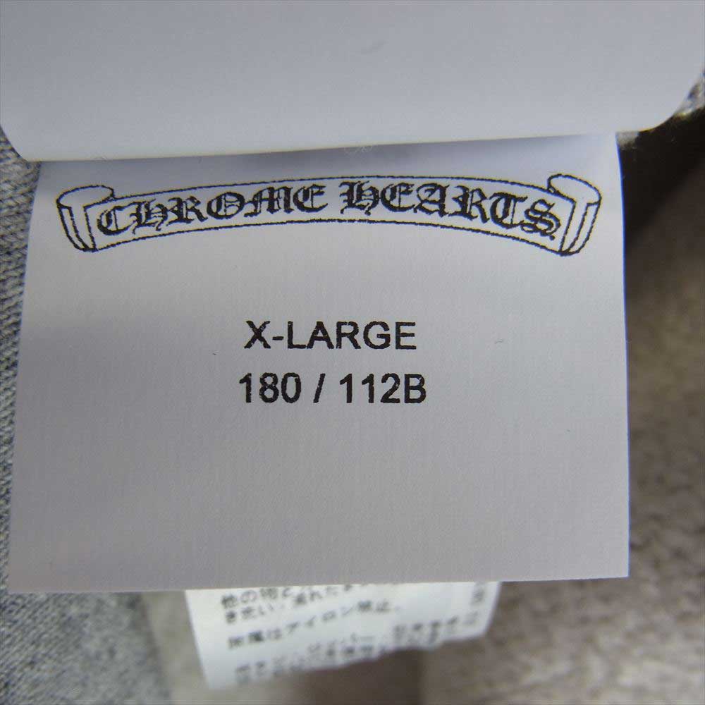 CHROME HEARTS クロムハーツ（原本無） 国内正規品 Y NOT セメタリークロス レザーパッチ スクロールラベル クルーネック スウェット トレーナー グレー系 XL【美品】【中古】