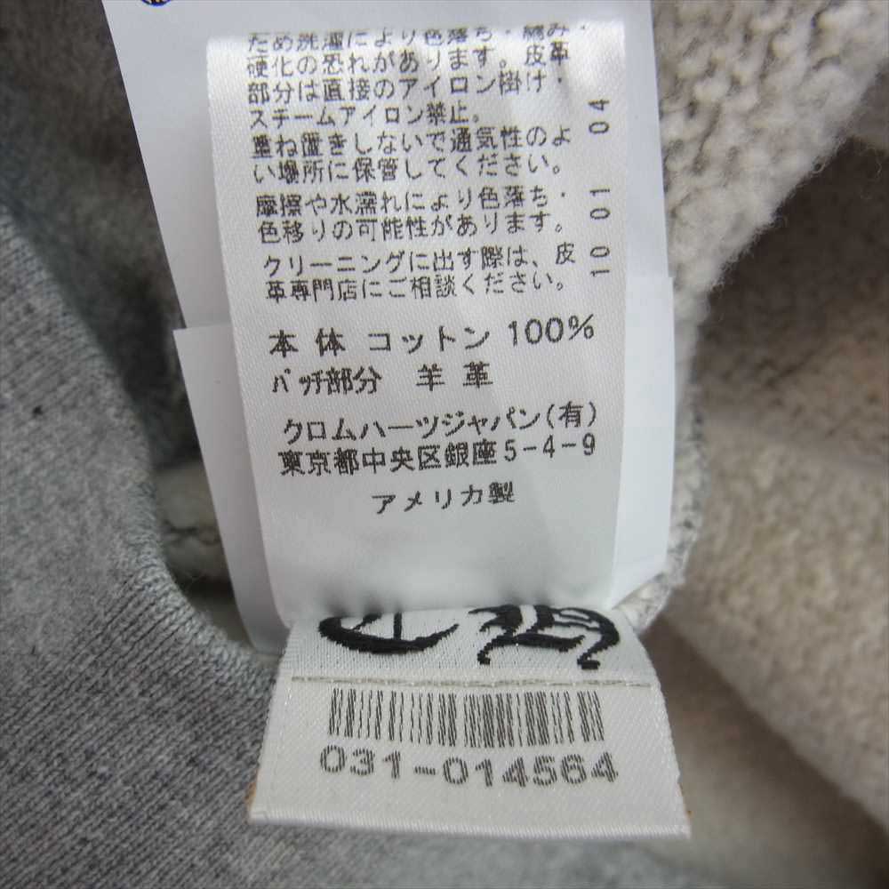 CHROME HEARTS クロムハーツ（原本無） 国内正規品 Y NOT セメタリークロス レザーパッチ スクロールラベル クルーネック スウェット トレーナー グレー系 XL【美品】【中古】