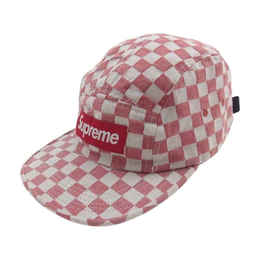 Supreme シュプリーム 18SS Checkerboard Camp Cap チェッカーボード キャンプ キャップ レッド系 ホワイト系【中古】
