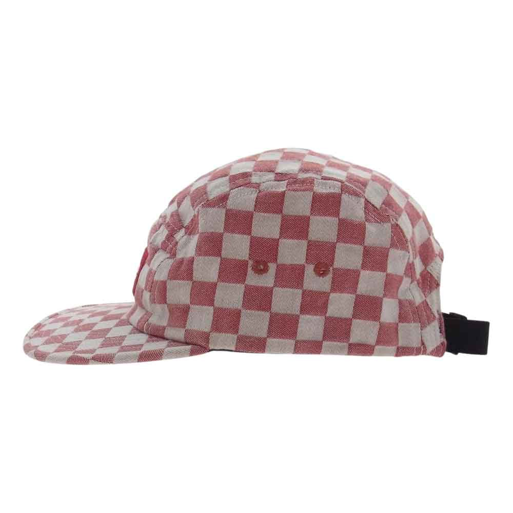Supreme シュプリーム 18SS Checkerboard Camp Cap チェッカーボード キャンプ キャップ レッド系 ホワイト系【中古】