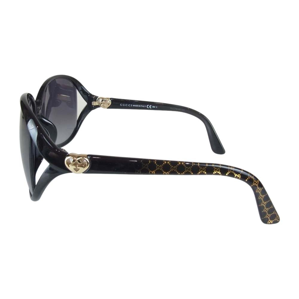 GUCCI グッチ RJU06A6DZH インターロッキングG ハート サングラス ブラック系 64□13-125【中古】