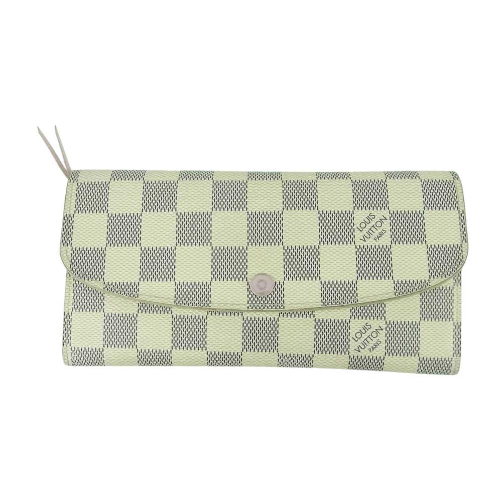 LOUIS VUITTON ルイ・ヴィトン N41625 ダミエ アズール ポルトフォイユ エミリー ロングウォレット 長財布 ベージュ系 ネイビー系 ピンク系【中古】