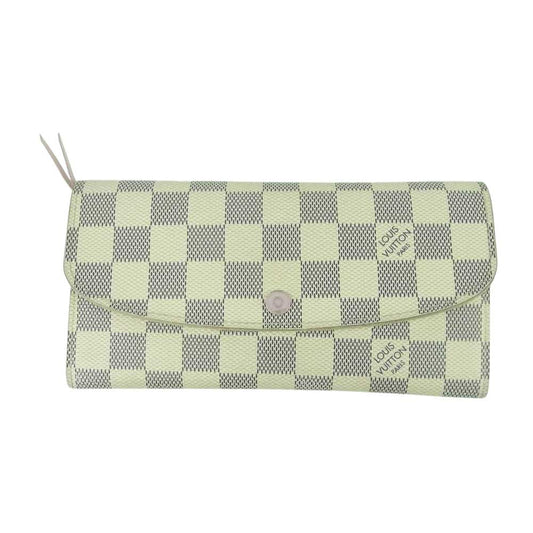LOUIS VUITTON ルイ・ヴィトン N41625 ダミエ アズール ポルトフォイユ エミリー ロングウォレット 長財布 ベージュ系 ネイビー系 ピンク系【中古】
