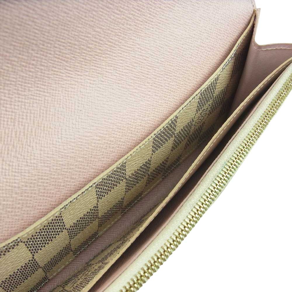 LOUIS VUITTON ルイ・ヴィトン N41625 ダミエ アズール ポルトフォイユ エミリー ロングウォレット 長財布 ベージュ系 ネイビー系 ピンク系【中古】
