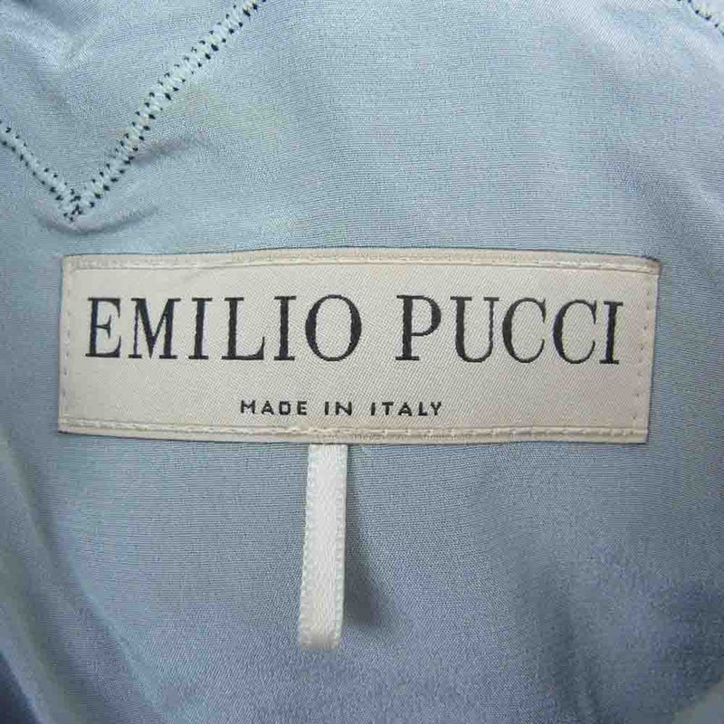Emilio Pucci エミリオプッチ 31RI71 イタリア製 ワンショルダー 総レース ワンピース ドレス ブラック系 36【中古】