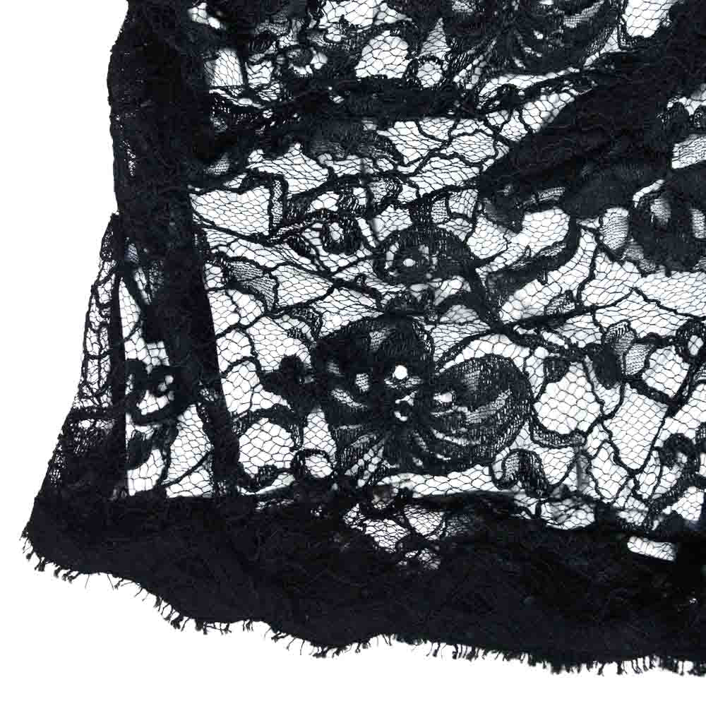 Emilio Pucci エミリオプッチ 31RI71 イタリア製 ワンショルダー 総レース ワンピース ドレス ブラック系 36【中古】