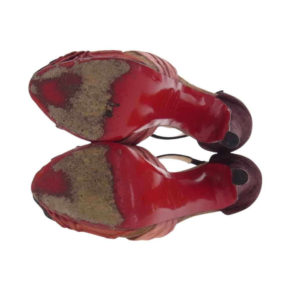 Christian Louboutin クリスチャンルブタン 3120441 Divinoche 160 VEAU VELOURS スエード レザー ストラップ ハイヒール シューズ レッド系 36 1/2【中古】
