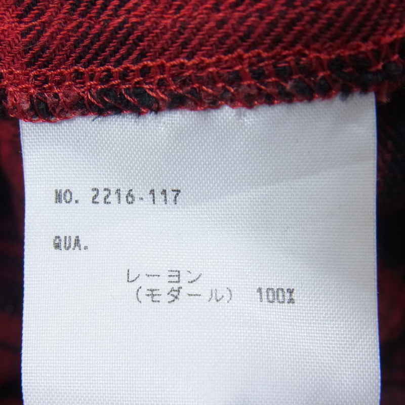 LAD MUSICIAN ラッドミュージシャン 2216-117 STANDARD SHIRT RAYON OMBRE CHECK オンブレチェック レーヨン スタンダード 長袖 シャツ レッド系 42【中古】