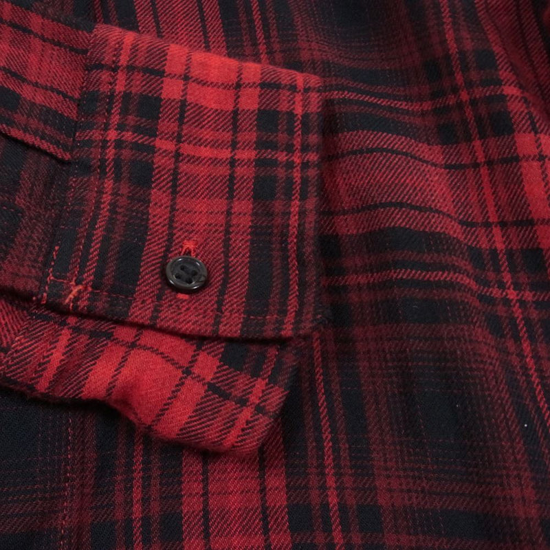 LAD MUSICIAN ラッドミュージシャン 2216-117 STANDARD SHIRT RAYON OMBRE CHECK オンブレチェック レーヨン スタンダード 長袖 シャツ レッド系 42【中古】