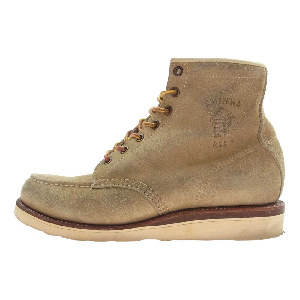 Chippewa チペワ 29492 Vibram ソール モックトゥ ブーツ ライトブラウン系 US8EE【中古】