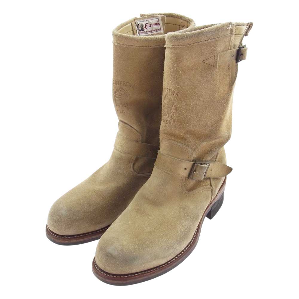Chippewa チペワ 91000 PT91 11inch ENGINEER BOOTS SAND SUEDE エンジニア ブーツ ベージュ系 US8E【中古】