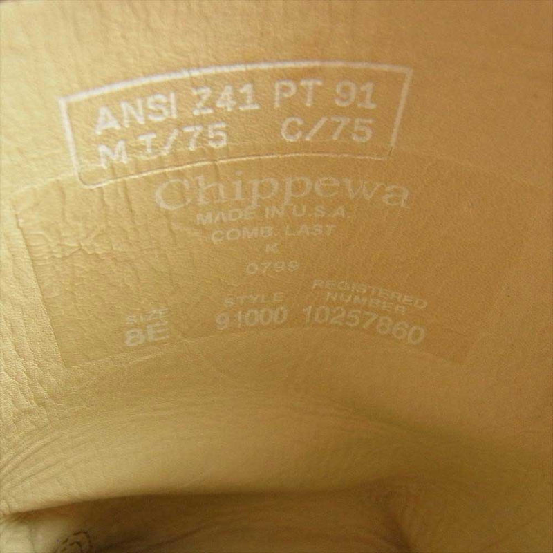 Chippewa チペワ 91000 PT91 11inch ENGINEER BOOTS SAND SUEDE エンジニア ブーツ ベージュ系 US8E【中古】
