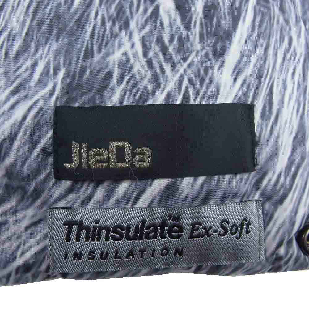 Jieda ジエダ 中綿 ファー転写プリント THINSULATE シンサレーション マフラー ネックウォーマー ブラック系【美品】【中古】