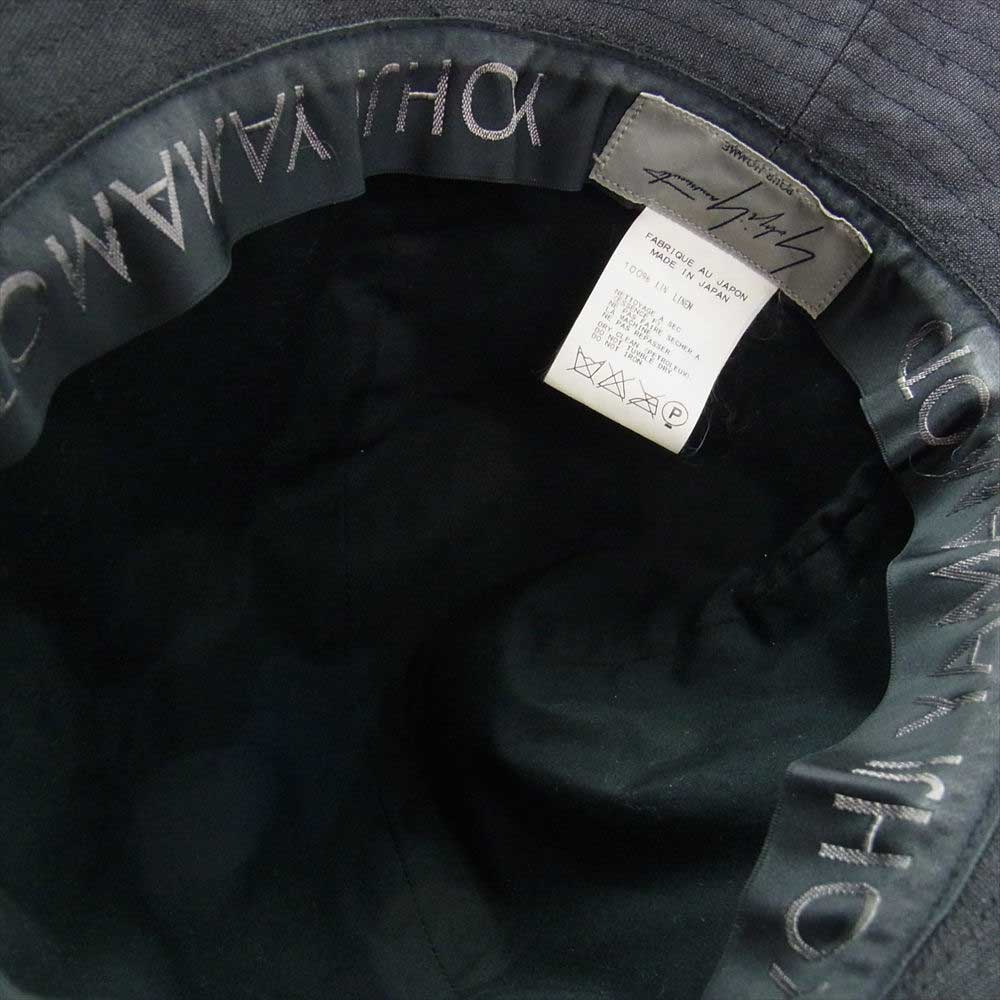 Yohji Yamamoto POUR HOMME ヨウジヤマモトプールオム 16SS LOOK3 H0-H05-300 Linen Fedora Hat リネン ハット 帽子 ブラック系【中古】