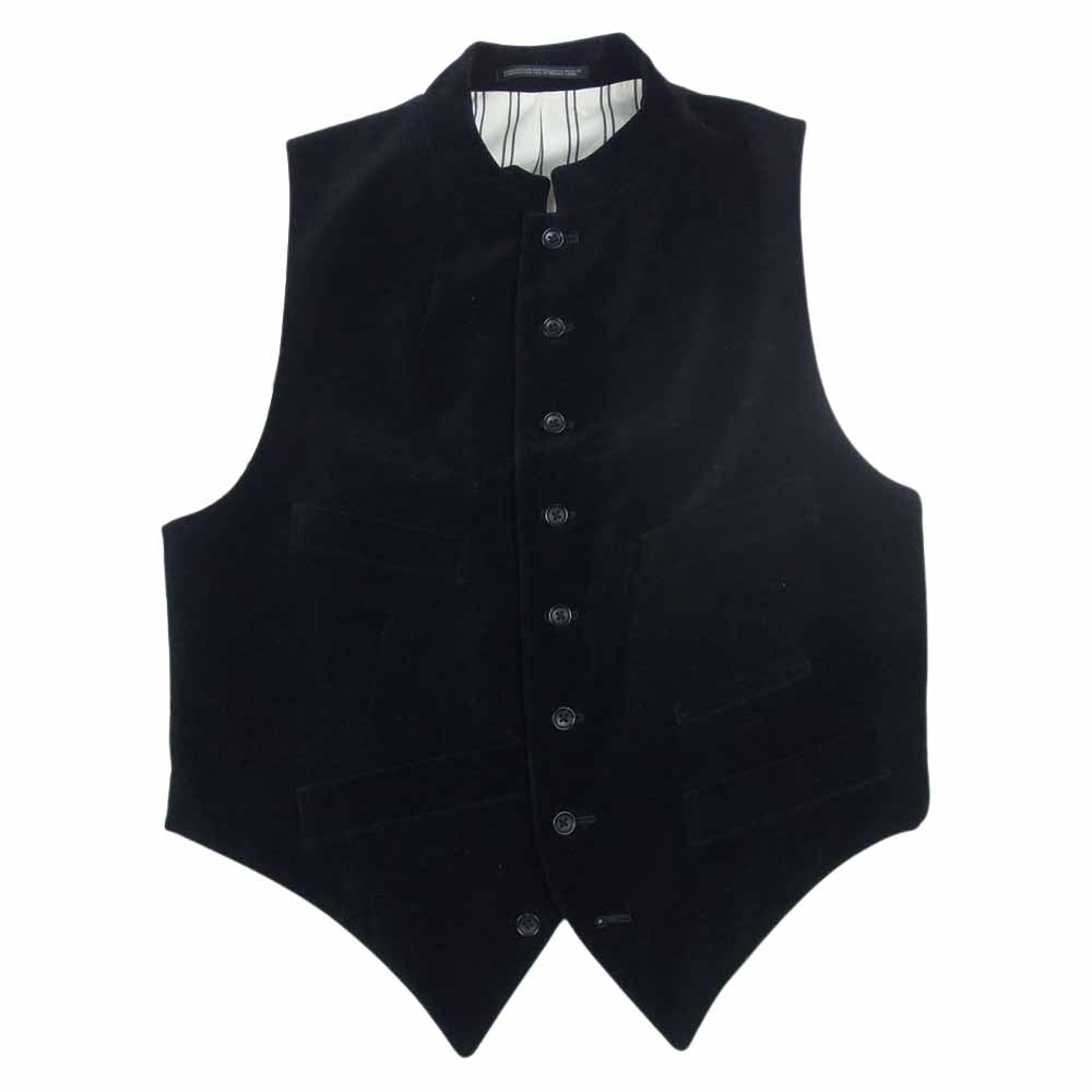 Yohji Yamamoto POUR HOMME ヨウジヤマモトプールオム 22AW LOOK3 HE-V14-019 COTTON VELVETEEN STAND COLLAR VEST ベルベットスタンドカラー ベスト ブラック系 2【美品】【中古】