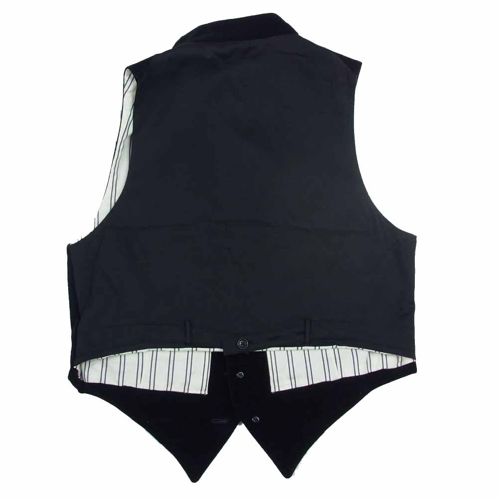 Yohji Yamamoto POUR HOMME ヨウジヤマモトプールオム 22AW LOOK3 HE-V14-019 COTTON VELVETEEN STAND COLLAR VEST ベルベットスタンドカラー ベスト ブラック系 2【美品】【中古】