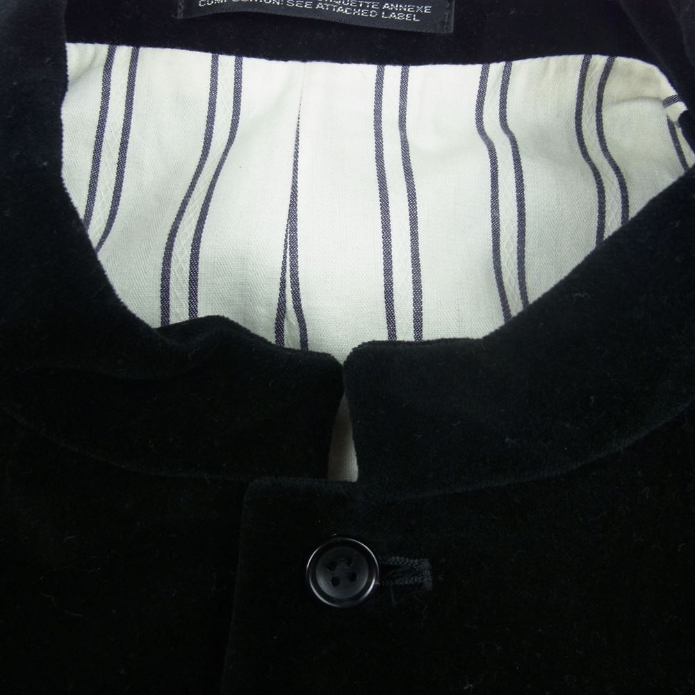 Yohji Yamamoto POUR HOMME ヨウジヤマモトプールオム 22AW LOOK3 HE-V14-019 COTTON VELVETEEN STAND COLLAR VEST ベルベットスタンドカラー ベスト ブラック系 2【美品】【中古】