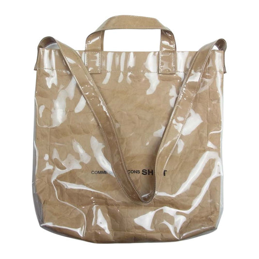 COMME des GARCONS コムデギャルソン SHIRT シャツ S26611 2WAY PVC ロゴ ショルダー トートバッグ ベージュ系【中古】