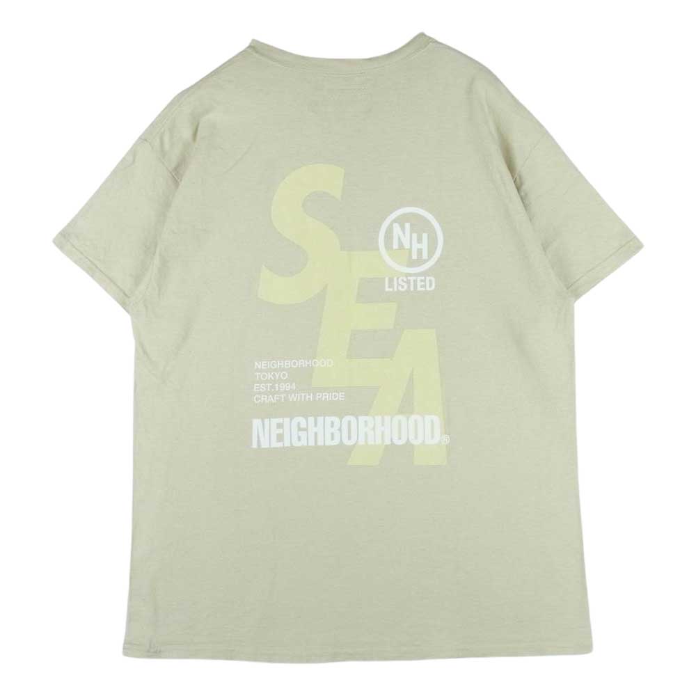 WIND AND SEA ウィンダンシー 21SS 211ELWSN-STM02S NEIGHBORHOOD ネイバーフッド プリント 半袖 Tシャツ ベージュ系 L【中古】