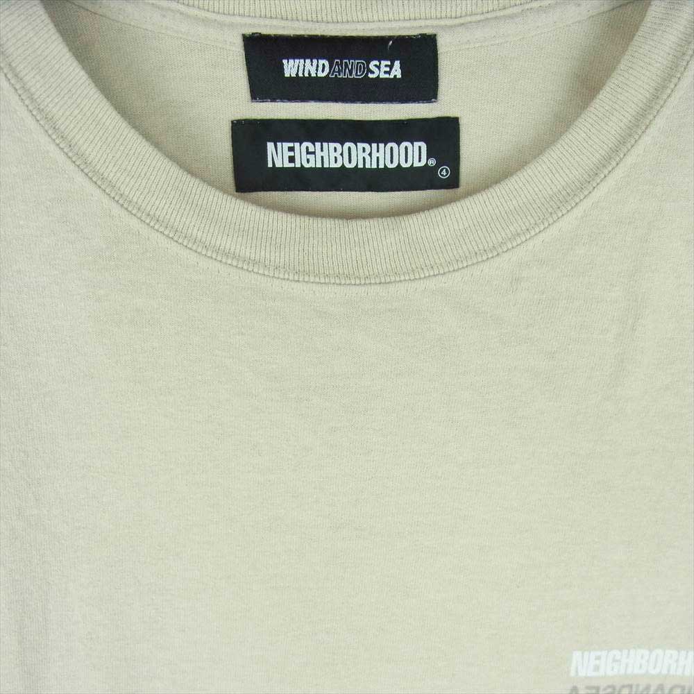 WIND AND SEA ウィンダンシー 21SS 211ELWSN-STM02S NEIGHBORHOOD ネイバーフッド プリント 半袖 Tシャツ ベージュ系 L【中古】