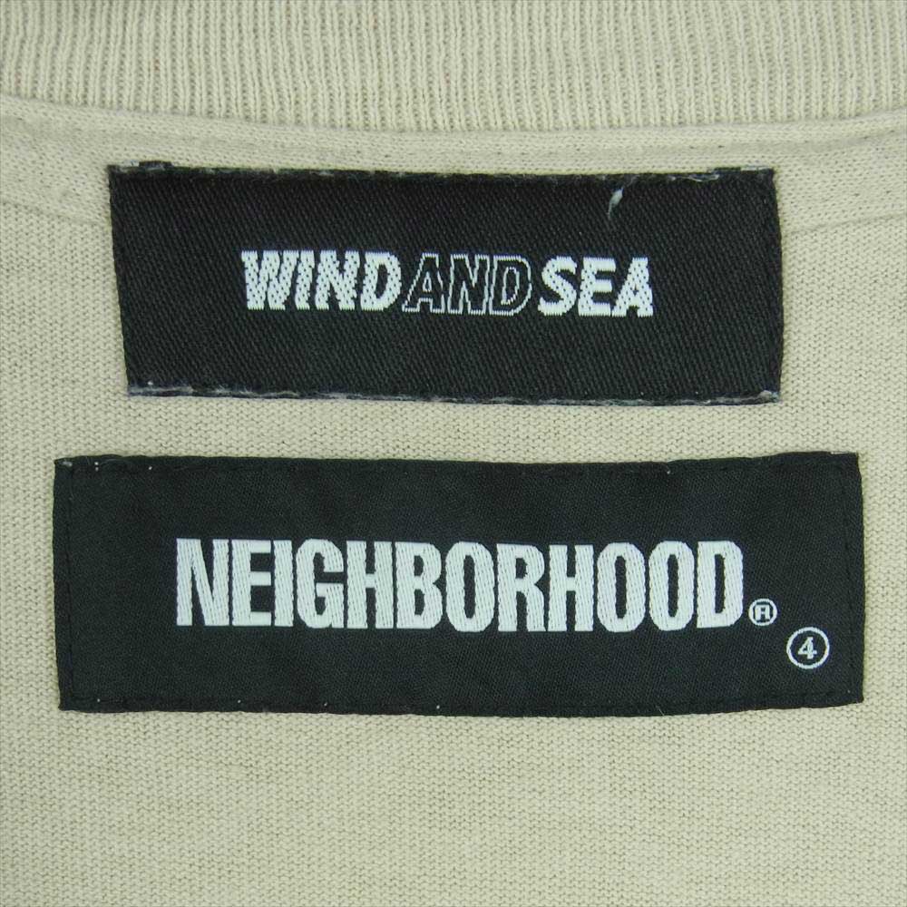 WIND AND SEA ウィンダンシー 21SS 211ELWSN-STM02S NEIGHBORHOOD ネイバーフッド プリント 半袖 Tシャツ ベージュ系 L【中古】
