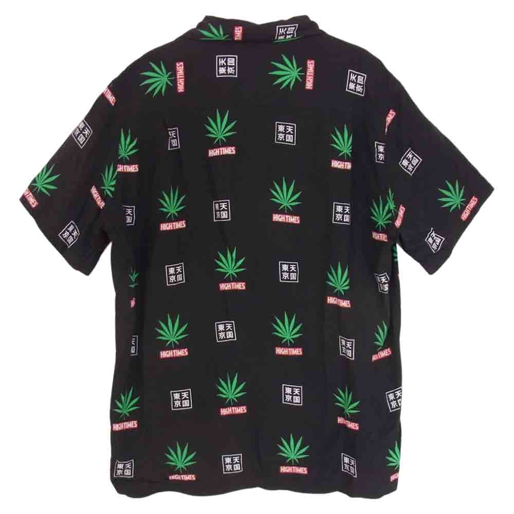 WACKO MARIA ワコマリア 20SS × HIGHTIMES HAWAIIAN SHIRT ハイタイムズ 総柄 レーヨン アロハ シャツ ブラック系 M【中古】