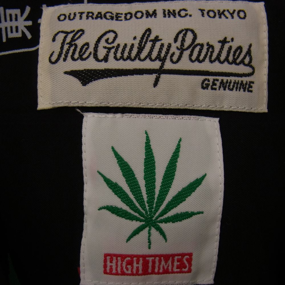 WACKO MARIA ワコマリア 20SS × HIGHTIMES HAWAIIAN SHIRT ハイタイムズ 総柄 レーヨン アロハ シャツ ブラック系 M【中古】