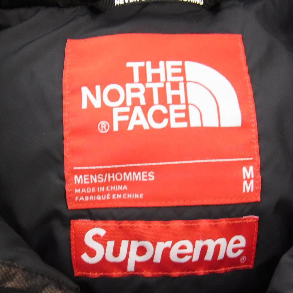 Supreme シュプリーム 21AW ND52100I × THE NORTH FACE ノースフェイス Bleached Denim Print Nuptse Jacket ブリーチ デニム プリント ダウン ジャケット M【中古】
