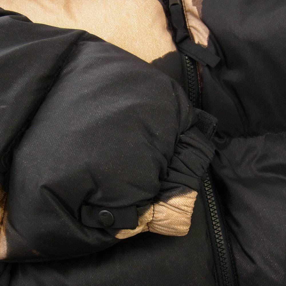 Supreme シュプリーム 21AW ND52100I × THE NORTH FACE ノースフェイス Bleached Denim Print Nuptse Jacket ブリーチ デニム プリント ダウン ジャケット M【中古】