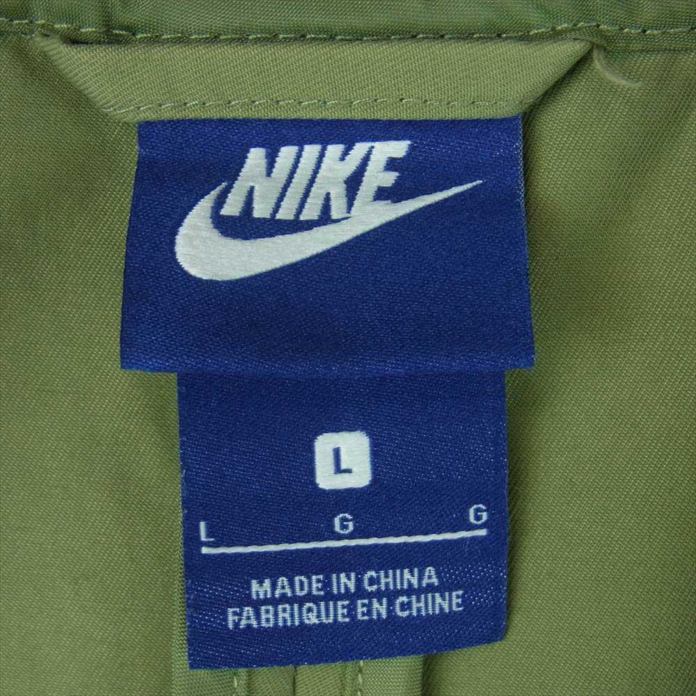 NIKE ナイキ 832225-387 WOVEN PLAYERS JACKET MA-1 スウッシュ ロゴ刺繍 カラーブロック ウーブン ブルゾン カーキ系 L【中古】