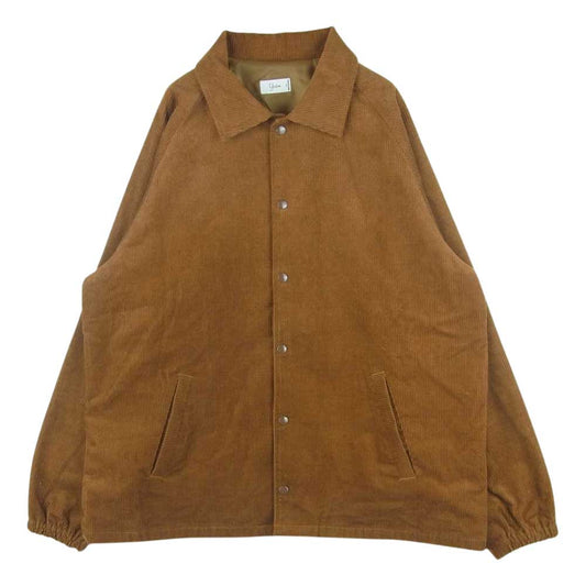 ユアン Wide Wale Coaches Jacket オーバーサイズ コーデュロイ コーチ ジャケット 日本製 ブラウン系 L【美品】【中古】