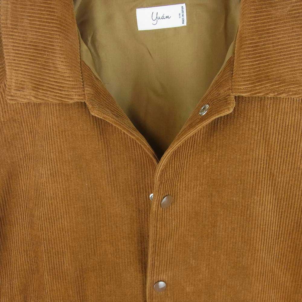 ユアン Wide Wale Coaches Jacket オーバーサイズ コーデュロイ コーチ ジャケット 日本製 ブラウン系 L【美品】【中古】
