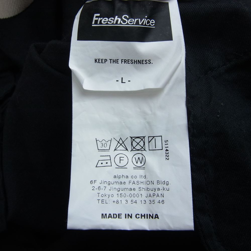 フレッシュサービス BACK SATIN OVERALL バックサテン ミリタリー オーバーオール ブラック系 L【美品】【中古】