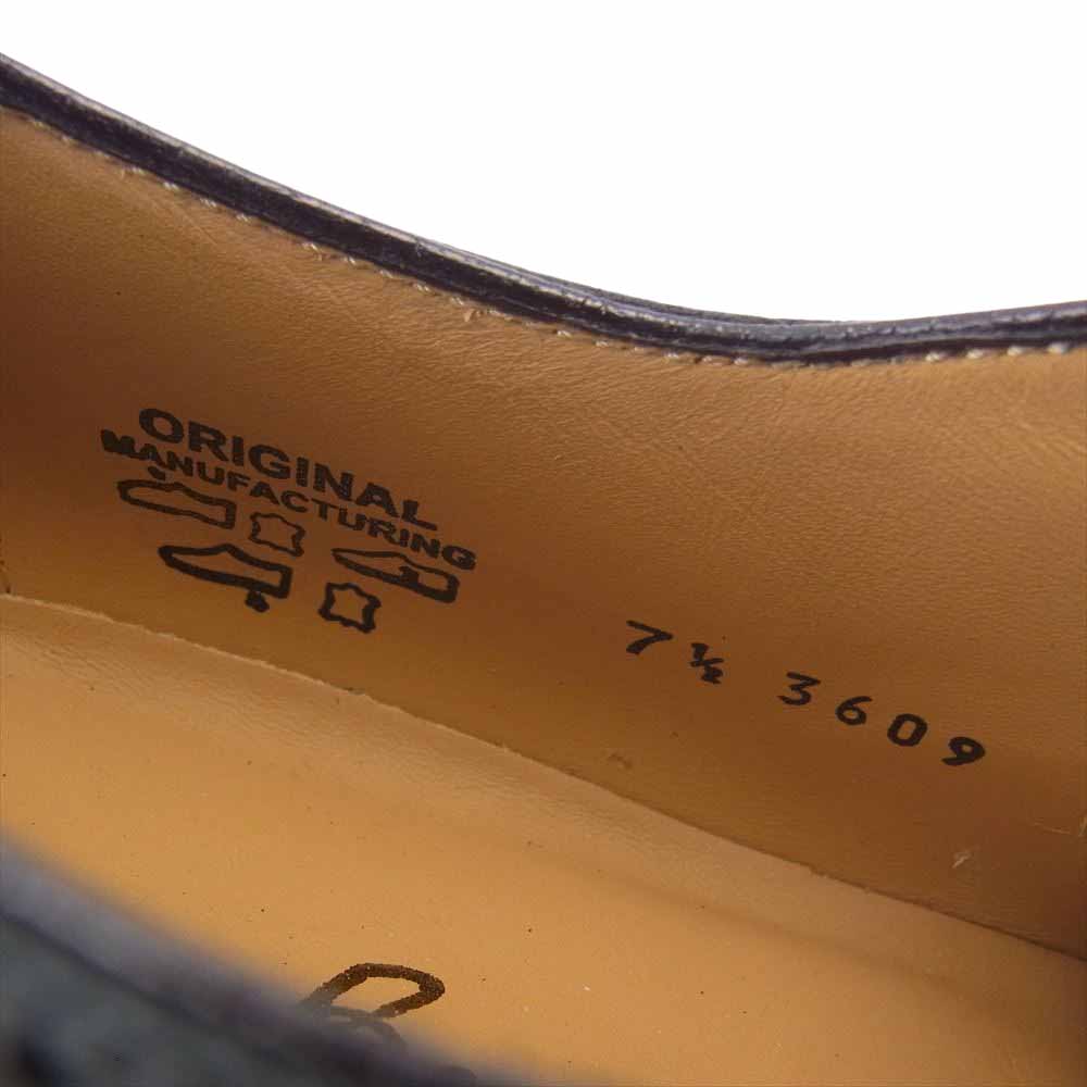 フランチェスコベニーニョ イタリア製 メダリオン プレーントゥ チゼルトゥ ロングノーズ ビジネスシューズ ブラック系 7 2/1【美品】【中古】