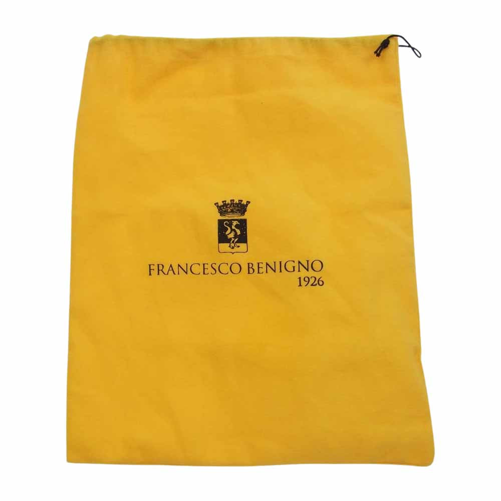 フランチェスコベニーニョ イタリア製 メダリオン プレーントゥ チゼルトゥ ロングノーズ ビジネスシューズ ブラック系 7 2/1【美品】【中古】