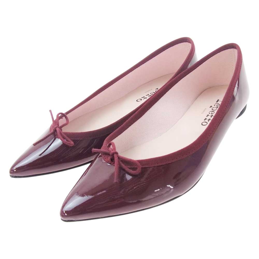 repetto レペット 51162-1-50556 BRIGITTE ブリジット ポインテッドトゥ エナメル フラットシューズ パンプス ワインレッド系 37【中古】