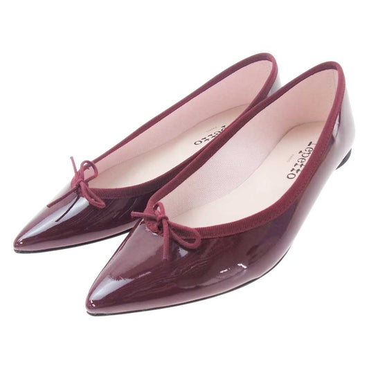 repetto レペット 51162-1-50556 BRIGITTE ブリジット ポインテッドトゥ エナメル フラットシューズ パンプス ワインレッド系 37【中古】