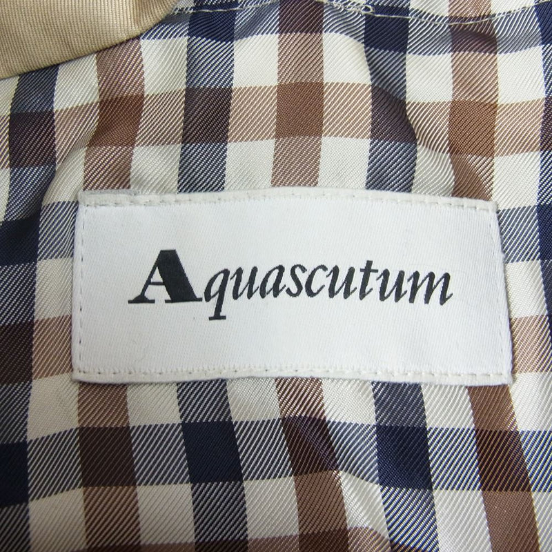 Aquascutum アクアスキュータム 1751000-83 83型 ホワイトレーベル クリーニング済み 裏地チェック 着脱可能ウールライナー付き トレンチコート ベージュ系 6【中古】