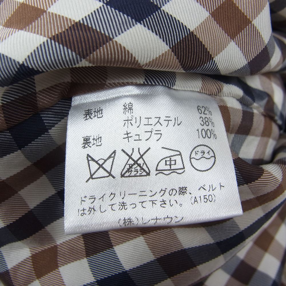 Aquascutum アクアスキュータム 1751000-83 83型 ホワイトレーベル クリーニング済み 裏地チェック 着脱可能ウールライナー付き トレンチコート ベージュ系 6【中古】