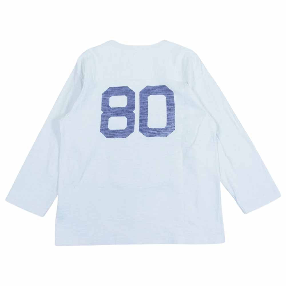 The REAL McCOY'S ザリアルマッコイズ MILITARY FOOTBALL 七分袖Tシャツ NAVY 80 カットソー ホワイト系 M【中古】